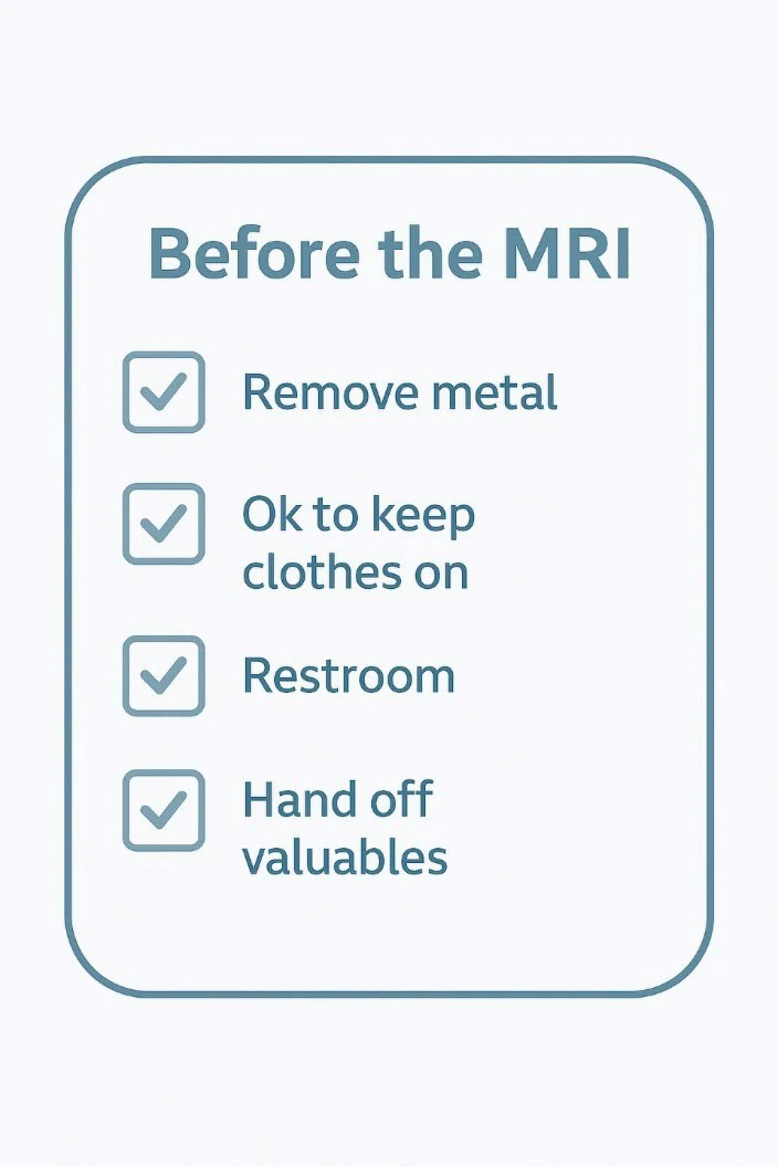 The last few minutes before you move into the MRI suite