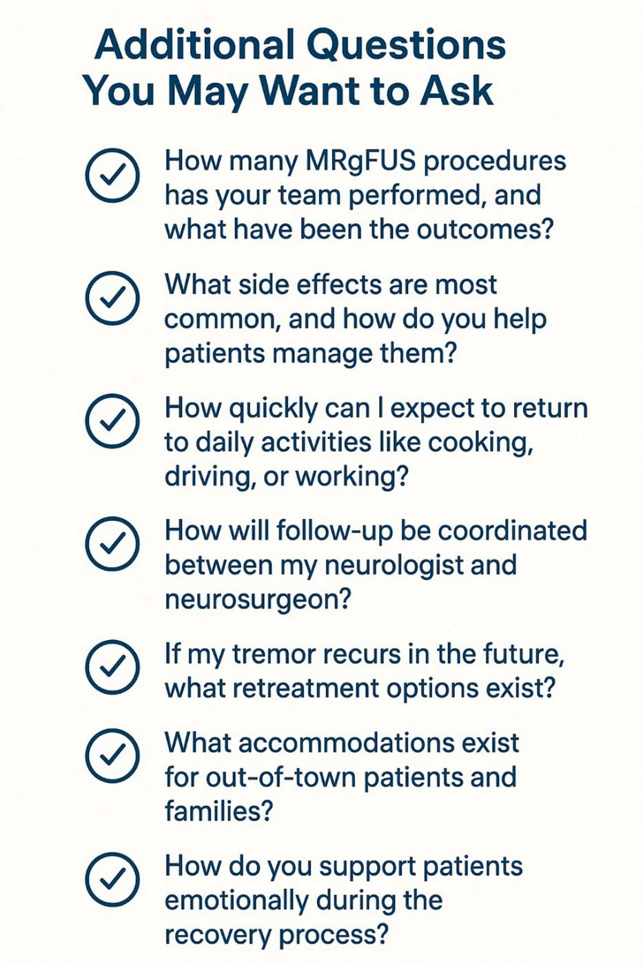 Questions worth asking any center you are considering for focused ultrasound