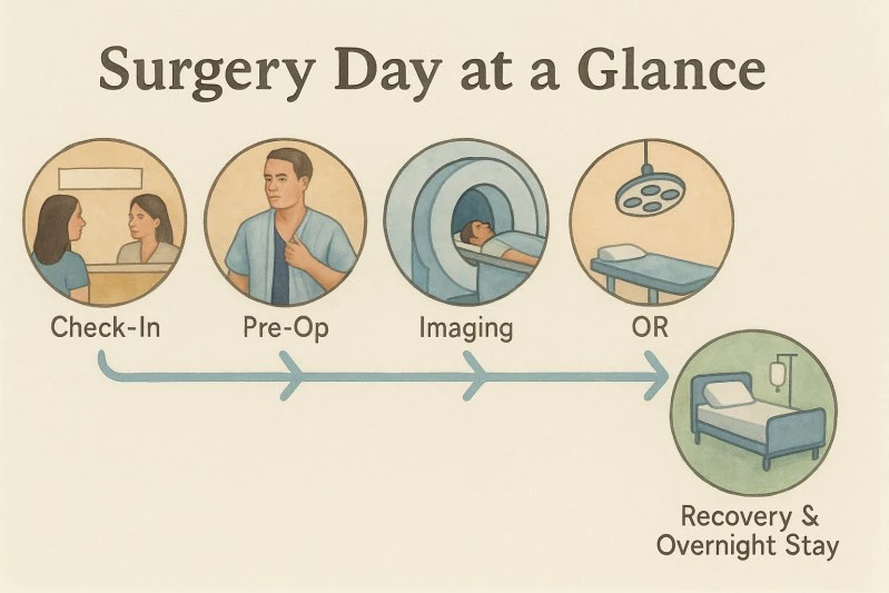 Surgery day at a glance
