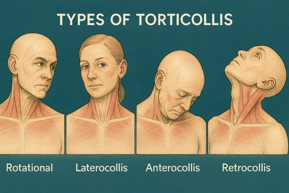 Cervical dystonia takes several forms, each involving a different group of neck muscles